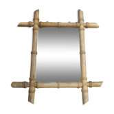 Miroir bambou ancien 40x45cm