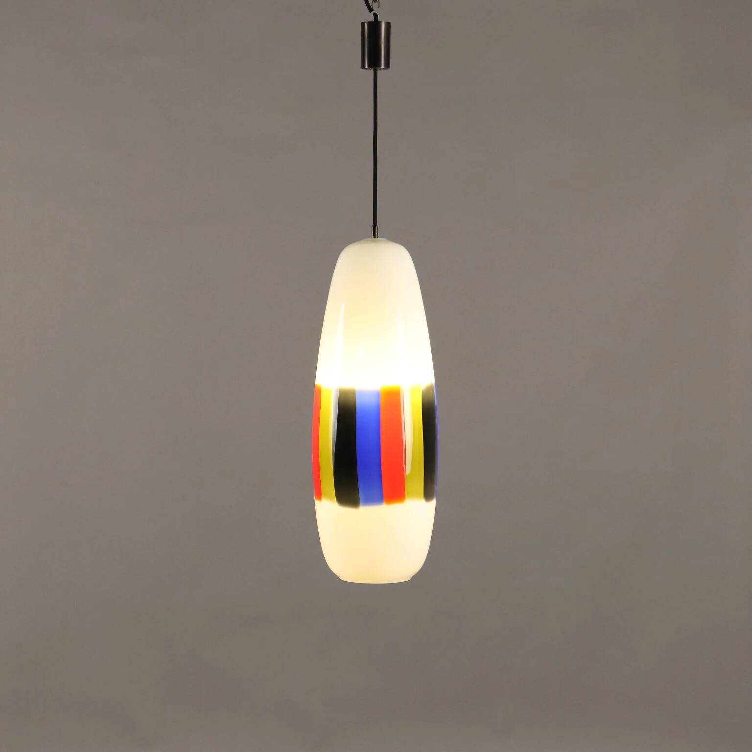 1960s vintage suspension attributed to Massimo Vignelli in glass.