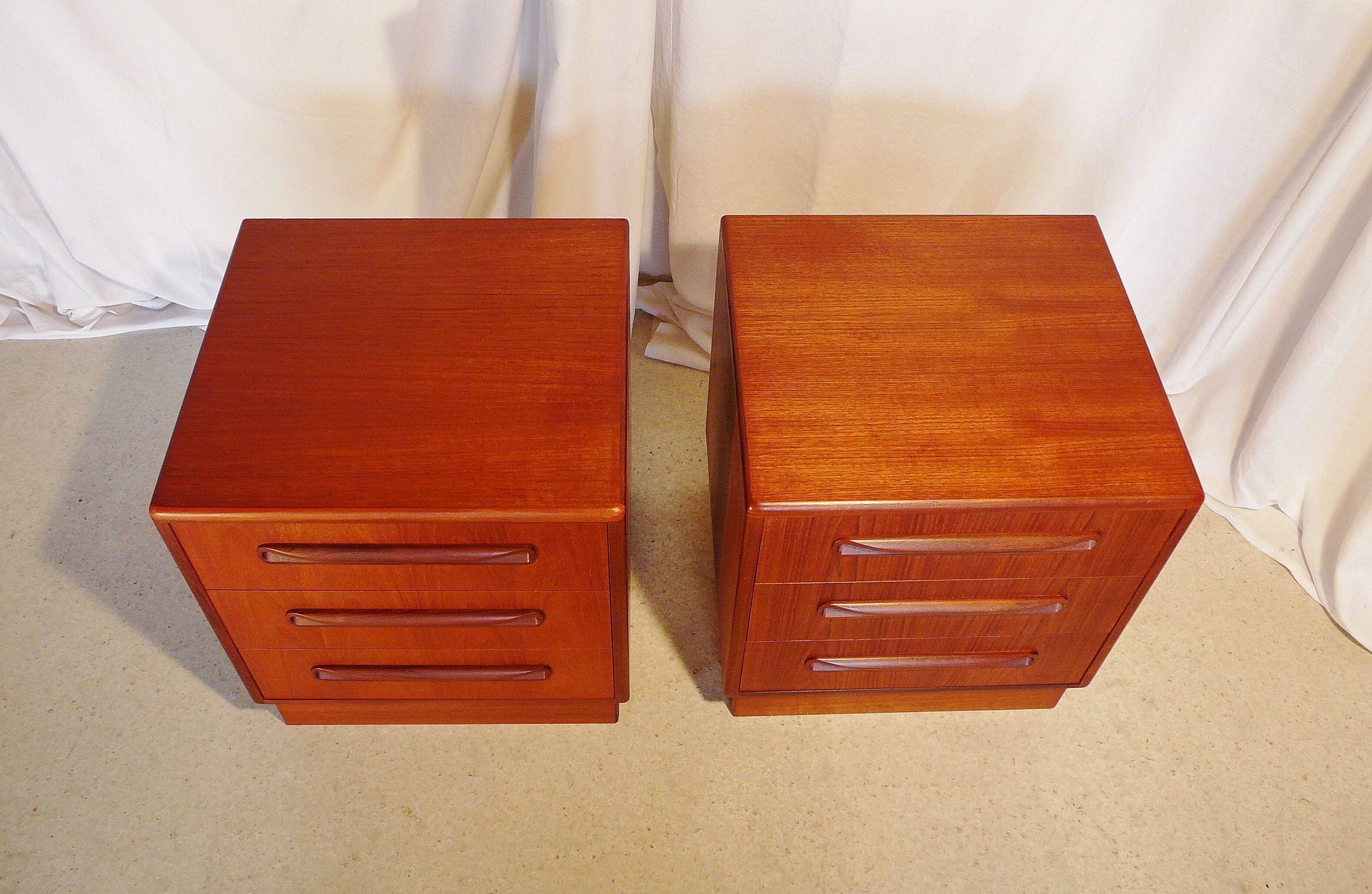 Pair of Scandinavian teak bedside tables G plan