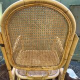 Rocking chair en cannage et rotin