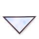 2 x oak wood triangle mirror / facet cut edges