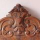 Old pediment in solid and marquetry wood