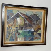 Swedish Oil on Canvas – “Lakeside Hut” by EVERT GRYNNING