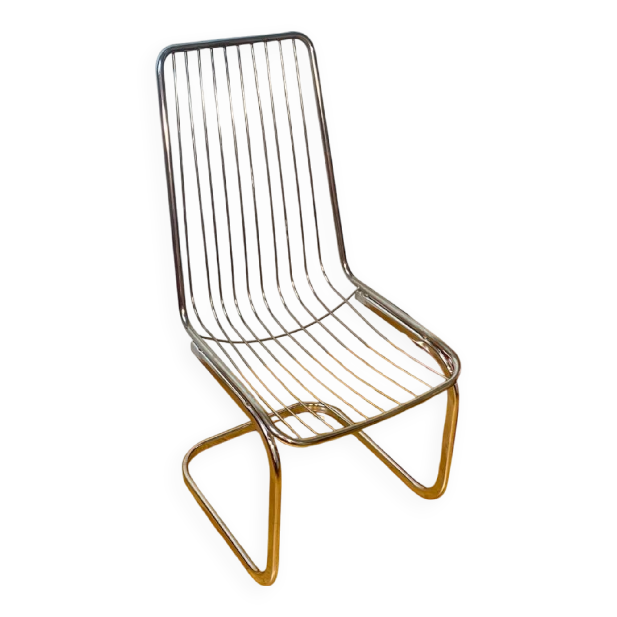 Vintage Rinaldi style chrome metal chair