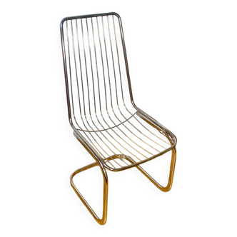 Chaise en métal chromé vintage style Rinaldi