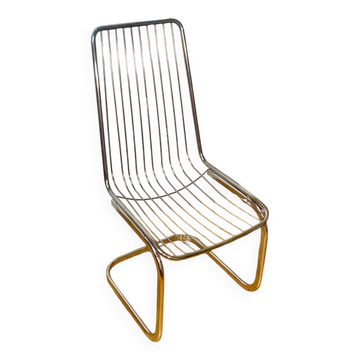 Vintage Rinaldi style chrome metal chair