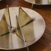 Scandinavian trio of candlesticks in brass by Pierre Forsell for Skultuna.