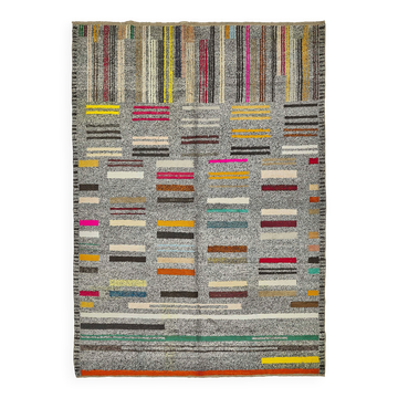 Tapis boho recyclé turc fait main 245 cm x 343 cm