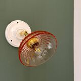 Vintage pink glass lampshade - tableware collection