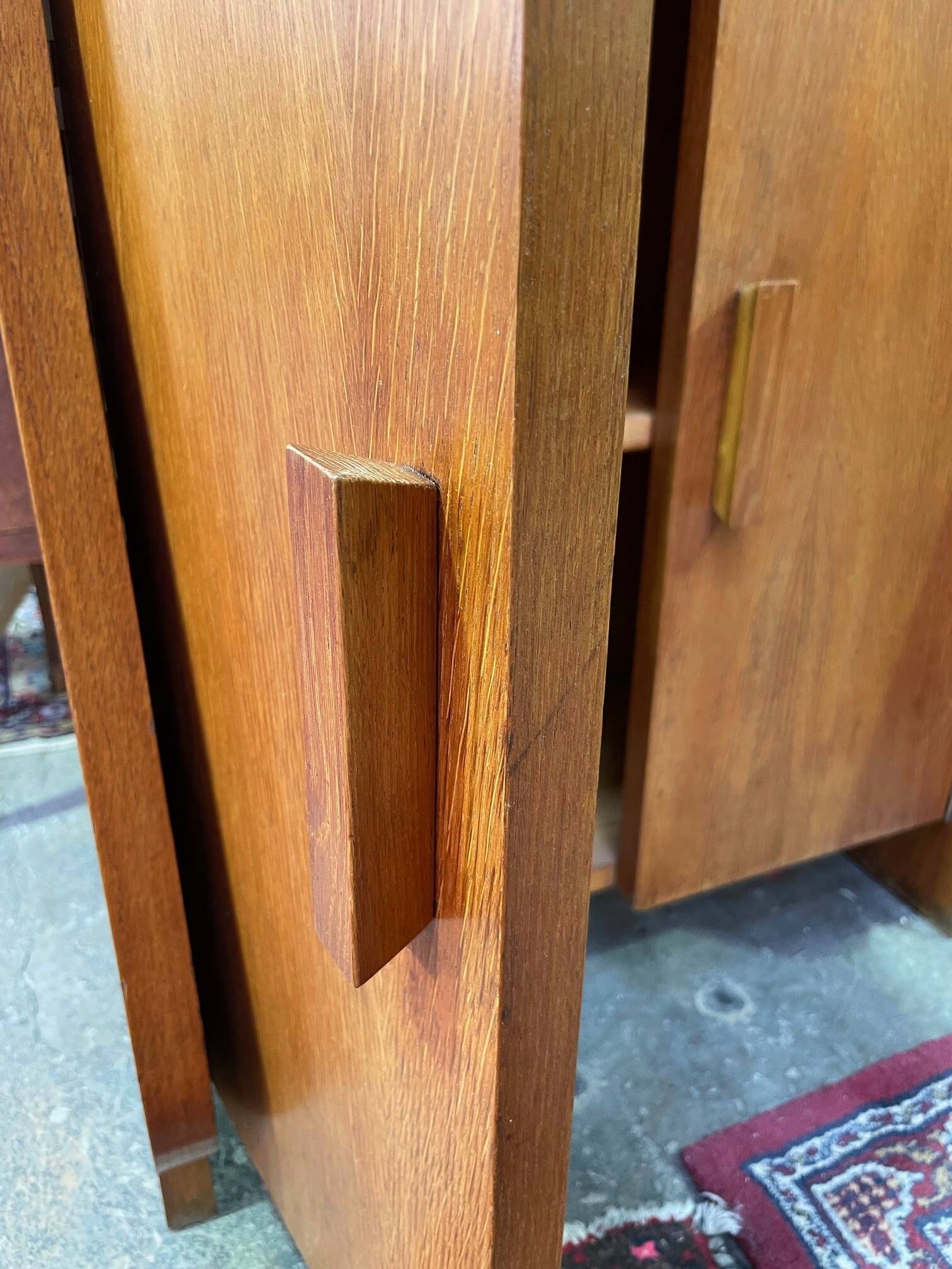 Vintage oak library designed in the 1950s.