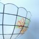 Vintage mother-of-pearl and brass pendant/chandelier