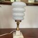 Pair of Art Deco marble and opaline lamps