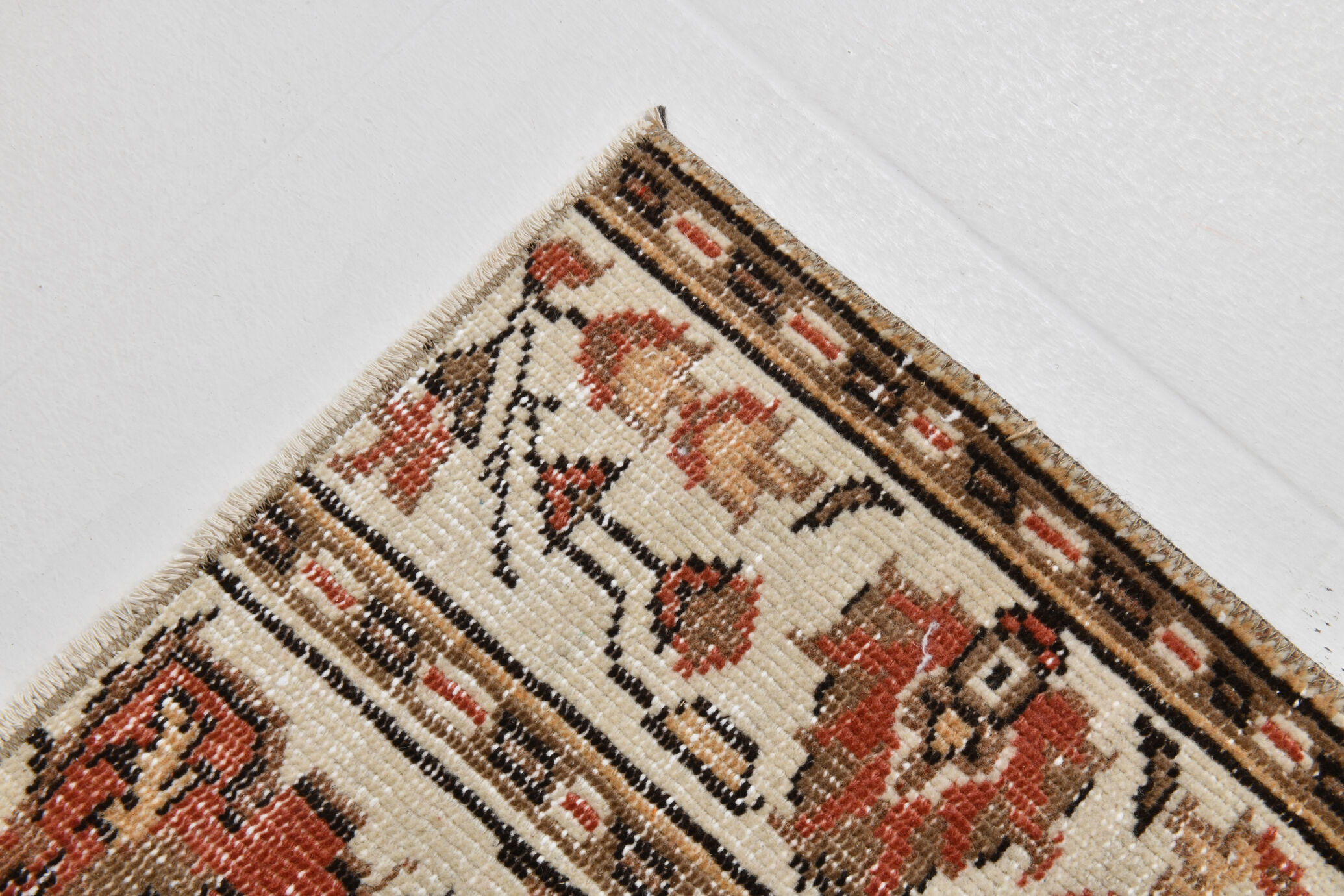 2x6 red & beige turkish runner rug 80x194cm