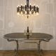 Vintage large chrome Italian Space Age pendant lamp Sciolari