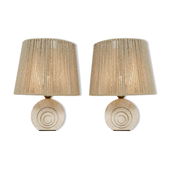 Pair of travertine lamps from the 70s