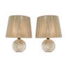 Pair of travertine lamps from the 70s