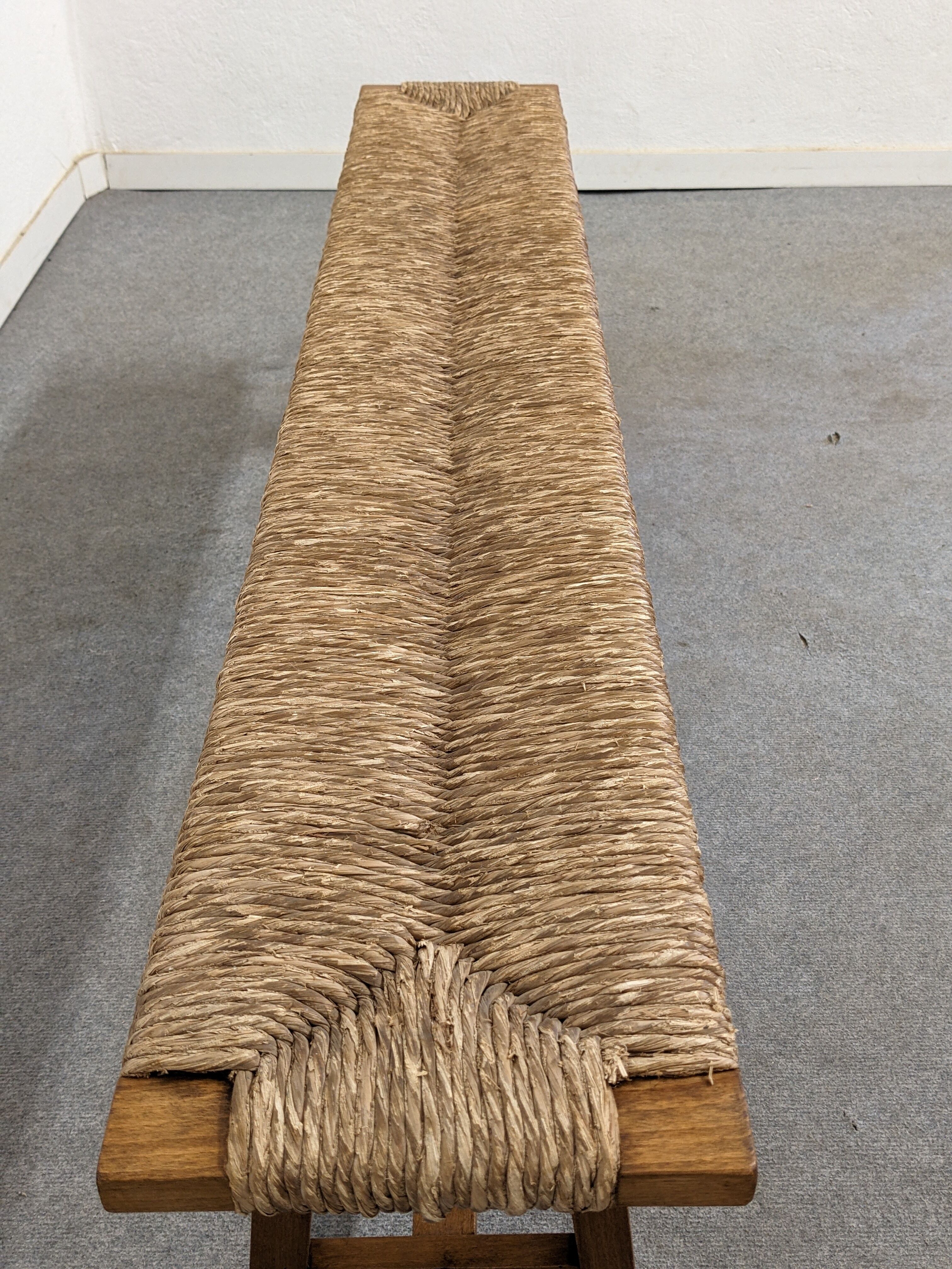 Wooden bench and marsh straw 50s/60s