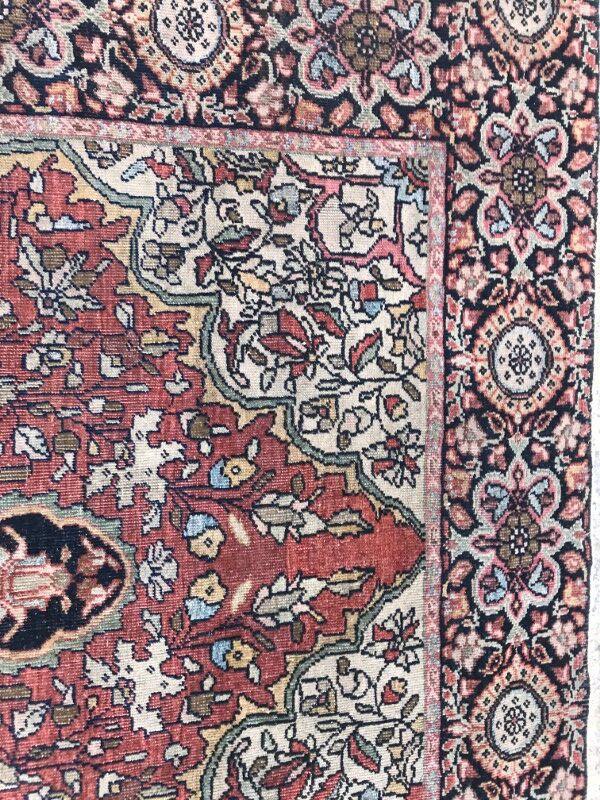 Old Persian carpet end Sarogh handmade 102 X 142 CM