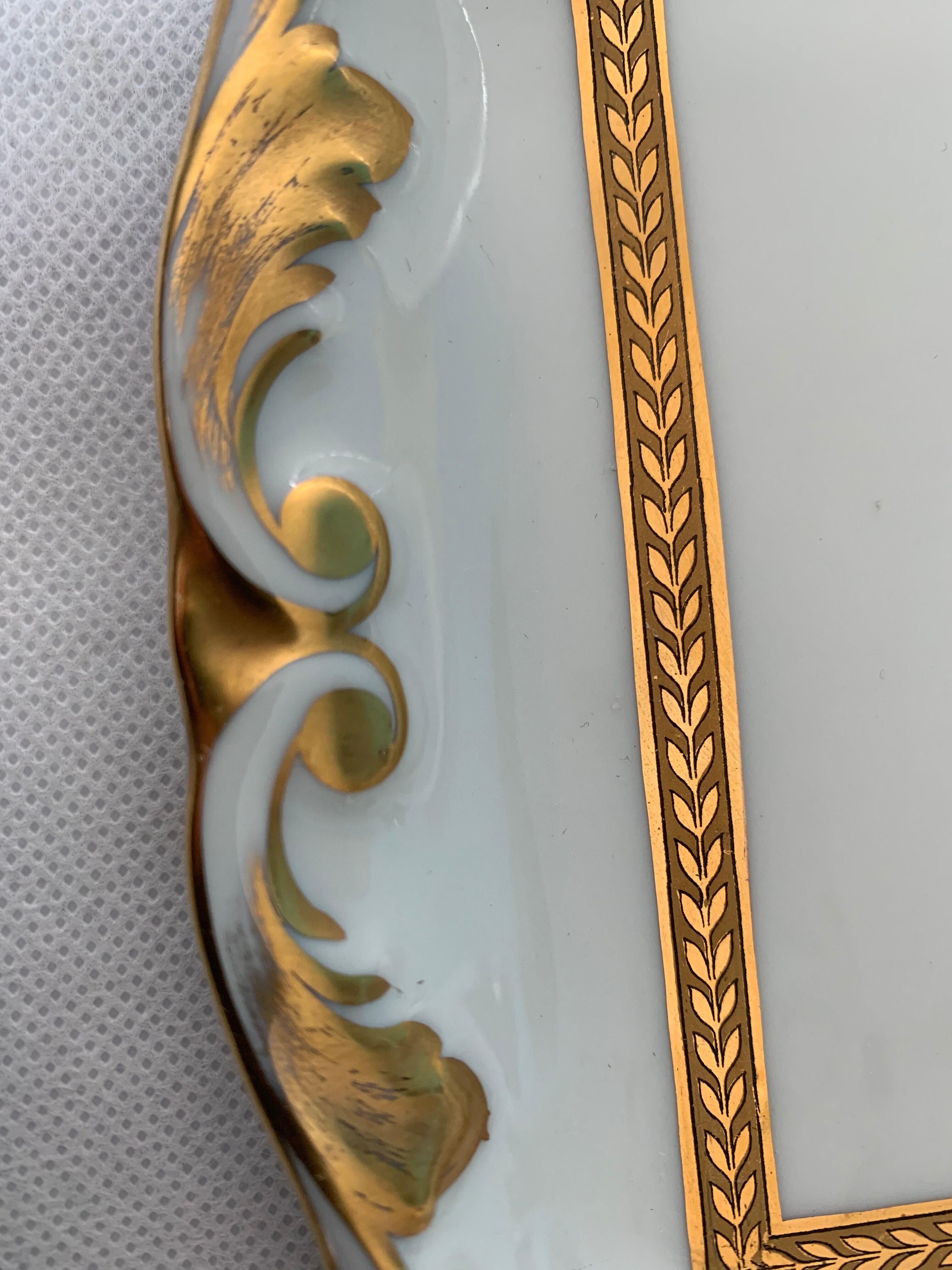 Ancient Royal Factory of Limoges Gold Porcelain Cake