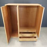 Armoire vintage italienne en rotin et bambou, années 1960