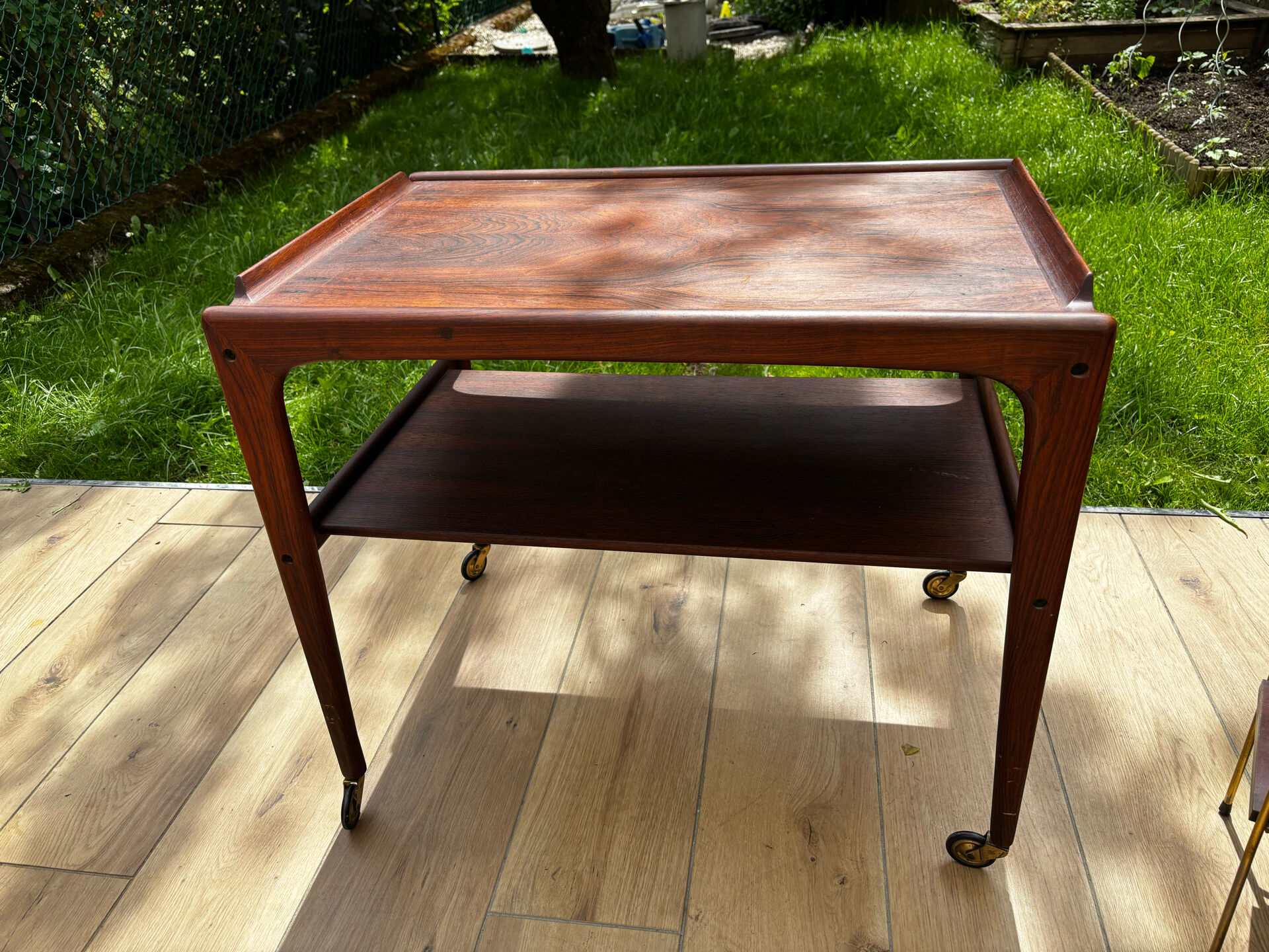 Scandinavian rolling dessert trolley in rosewood – Denmark, 1960s