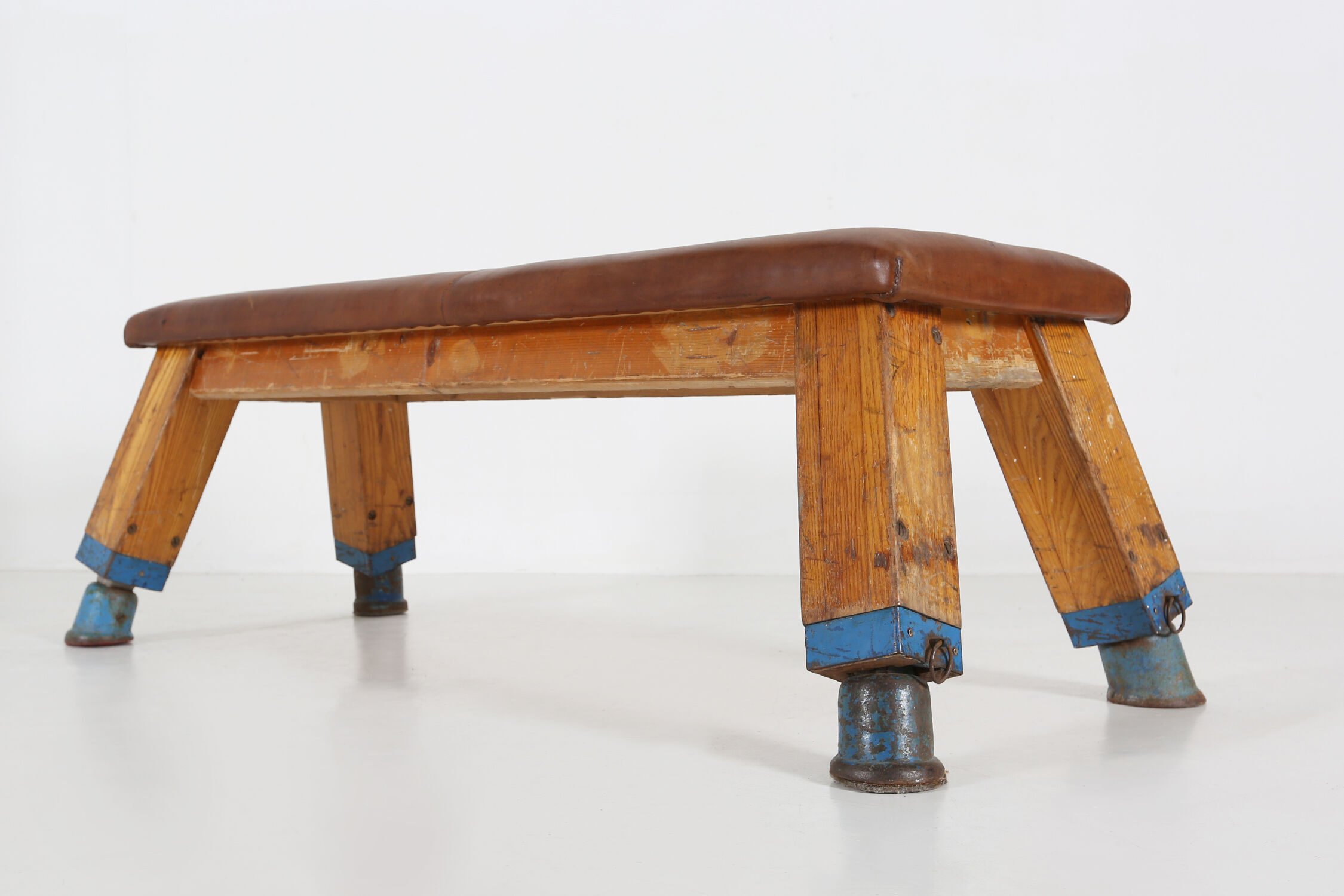 Industrial leather bench