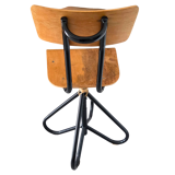 Vintage wooden and metal swivel workshop chair - Restoration project