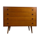 Commode 4 tiroirs scandinaves vintage en teck, années 60