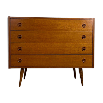 Commode 4 tiroirs scandinaves vintage en teck, années 60