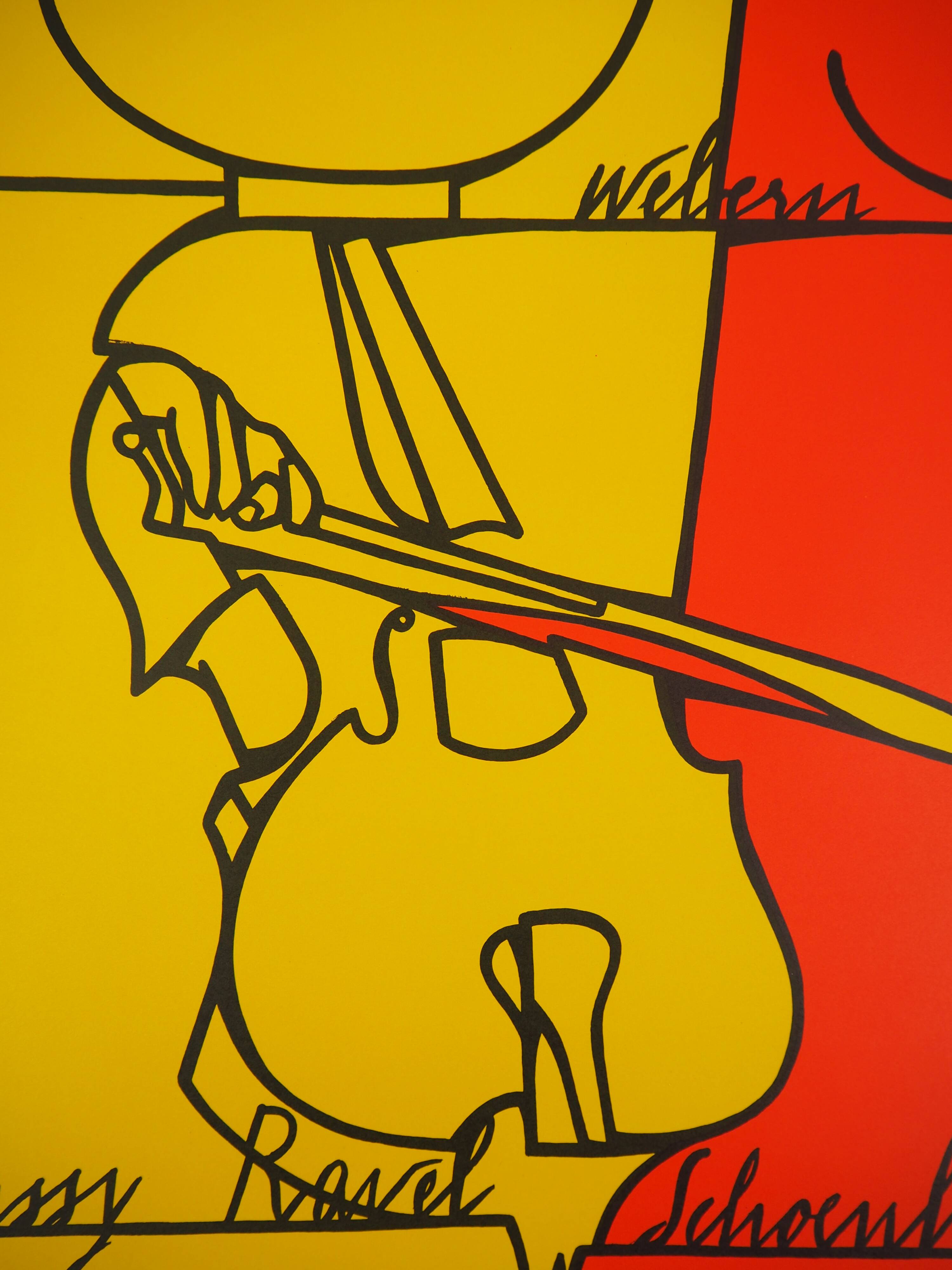 Valerio ADAMI (1935) Cello, 1976 Original vintage poster