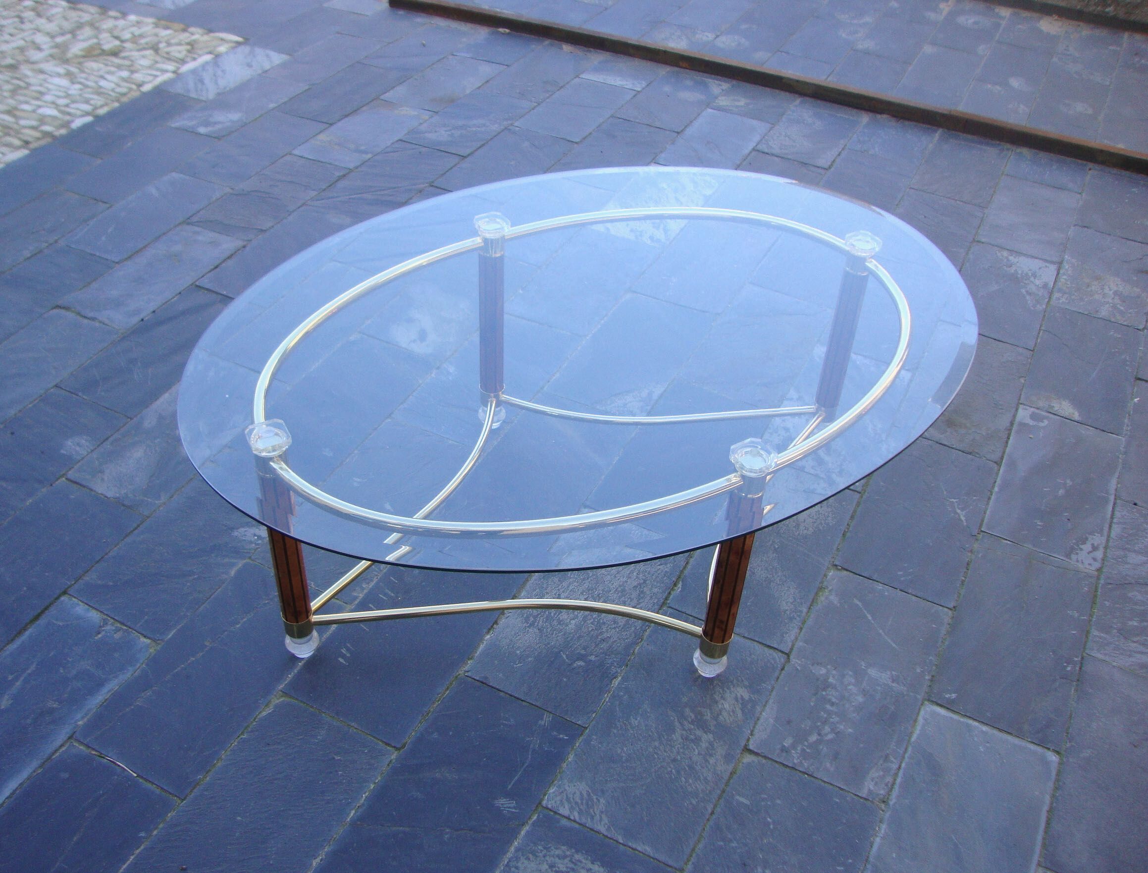 70s oval coffee table