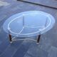 Table basse ovale design années 70