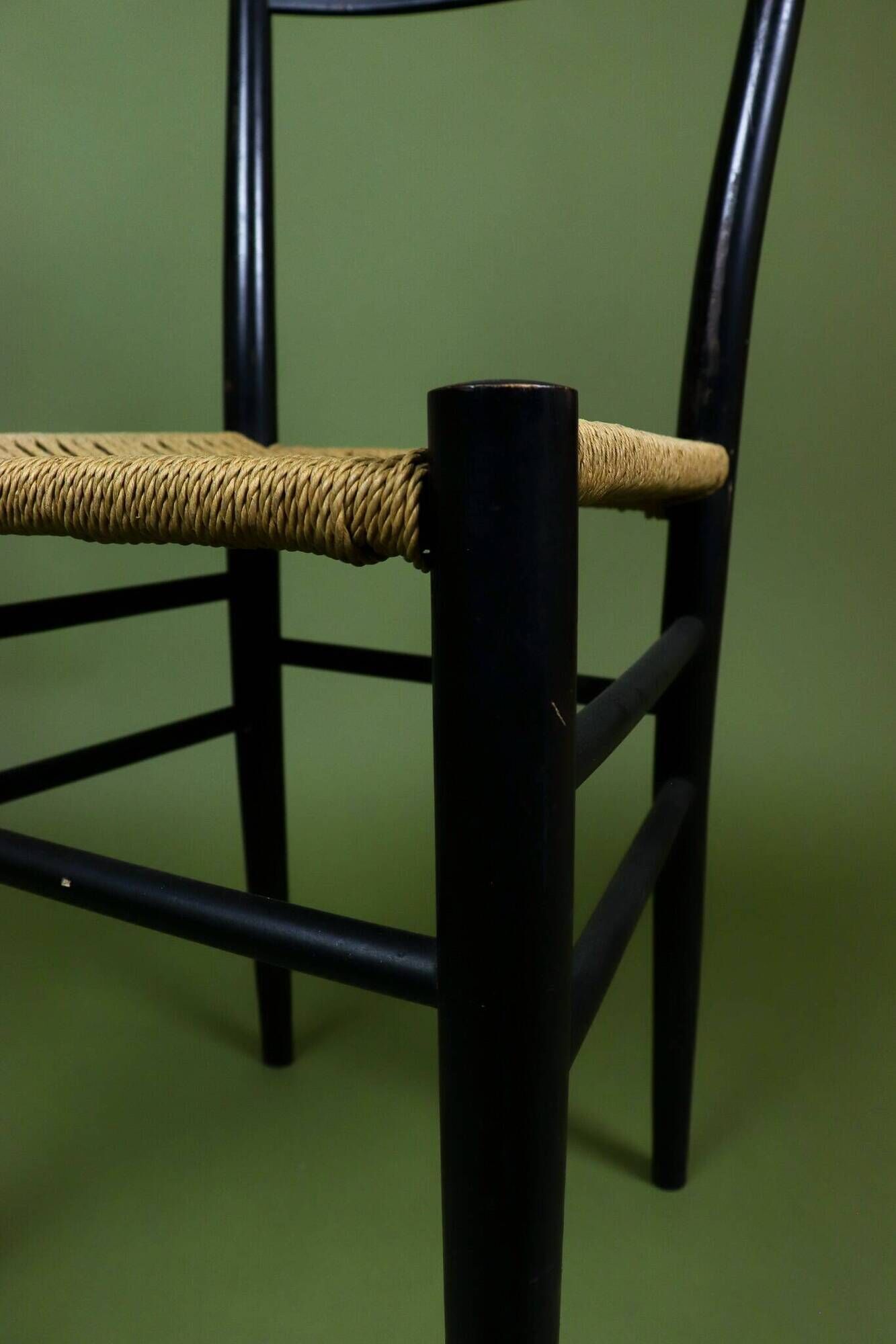 Vintage Italian cord chair from the 1960s by Gio Ponti.