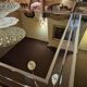Vintage chrome and glass dining table, Roche Bobois