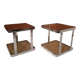 Paire de tables d'appoint ou bouts de canapé vintage
