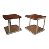 Paire de tables d'appoint ou bouts de canapé vintage