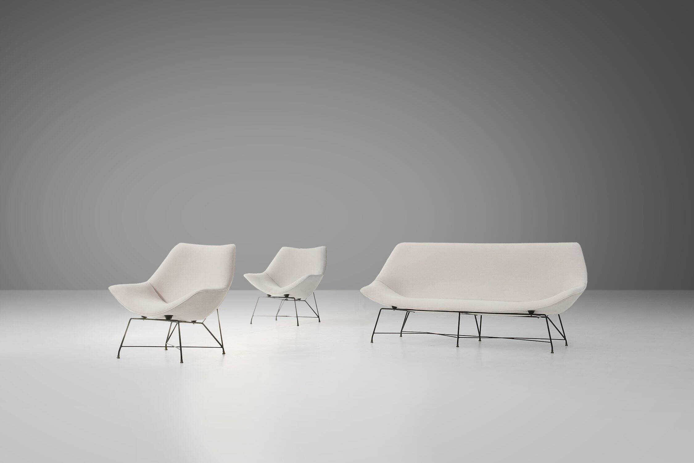 Cosmos Living Room Set of 3 by Augusto Bozzi for Saporiti, Italy, 1954