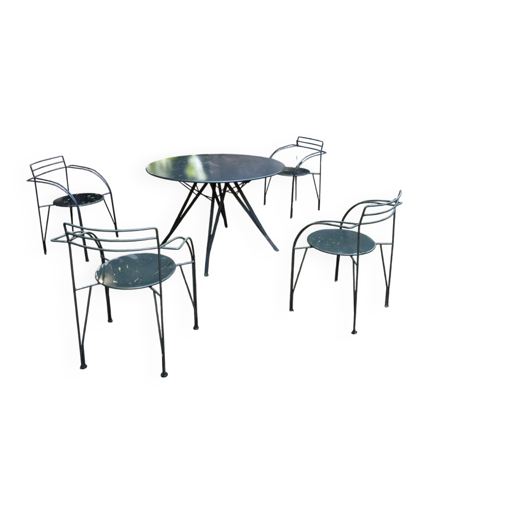 Silver moon table and chairs set fermob designer mourgue