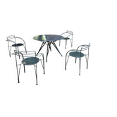 Ensemble table et chaises  lune d'argent fermob designer mourgue