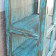 Blue wooden showcase