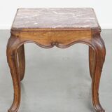 French late 18th century side table with a wooden frame and a marble top