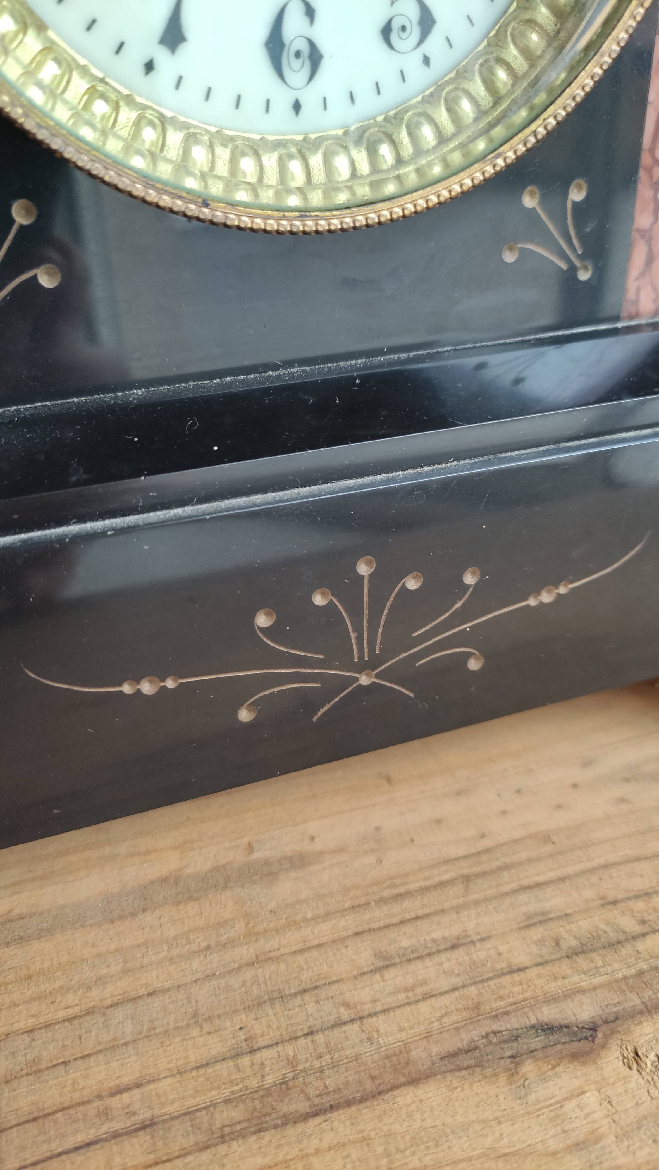 Old fireplace set period Napoleon III clock clock chandeliers