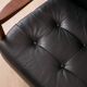 Scandinavian Three-Seat Sofa in Solid Wood and Black Leather, 1960s