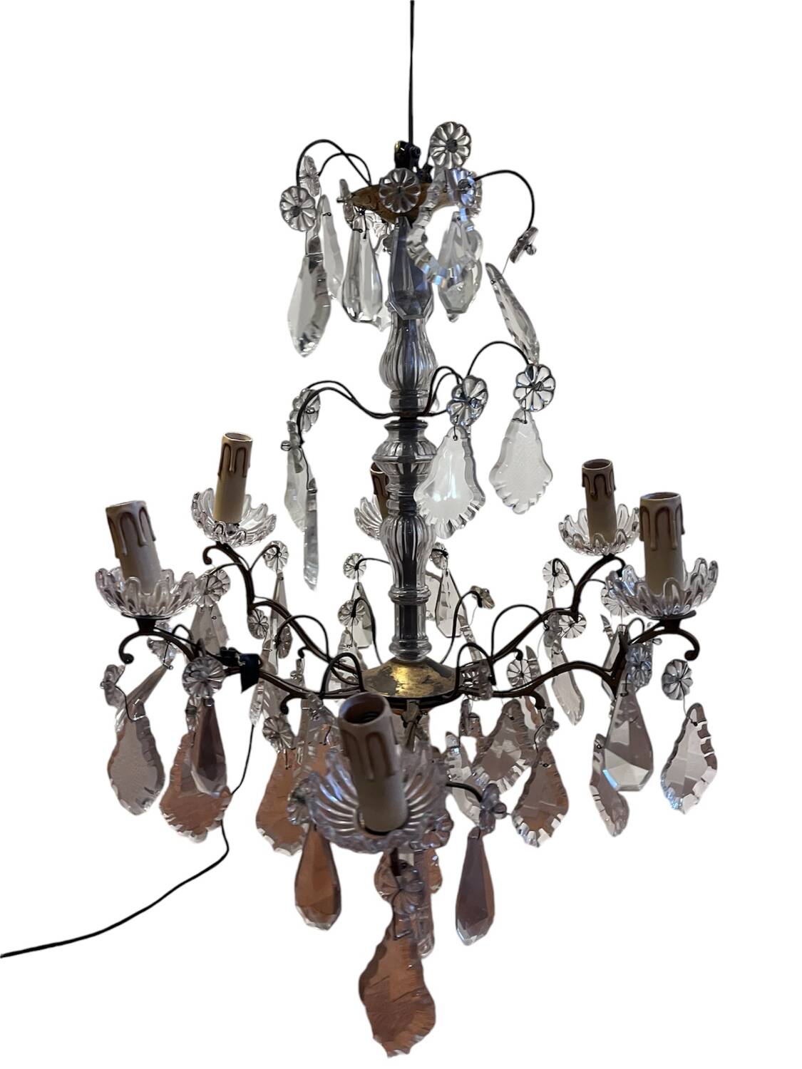 Chandelier with Tassels, early 20th century, 6 lights