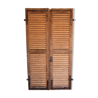 Old pair of pickled wooden shutters