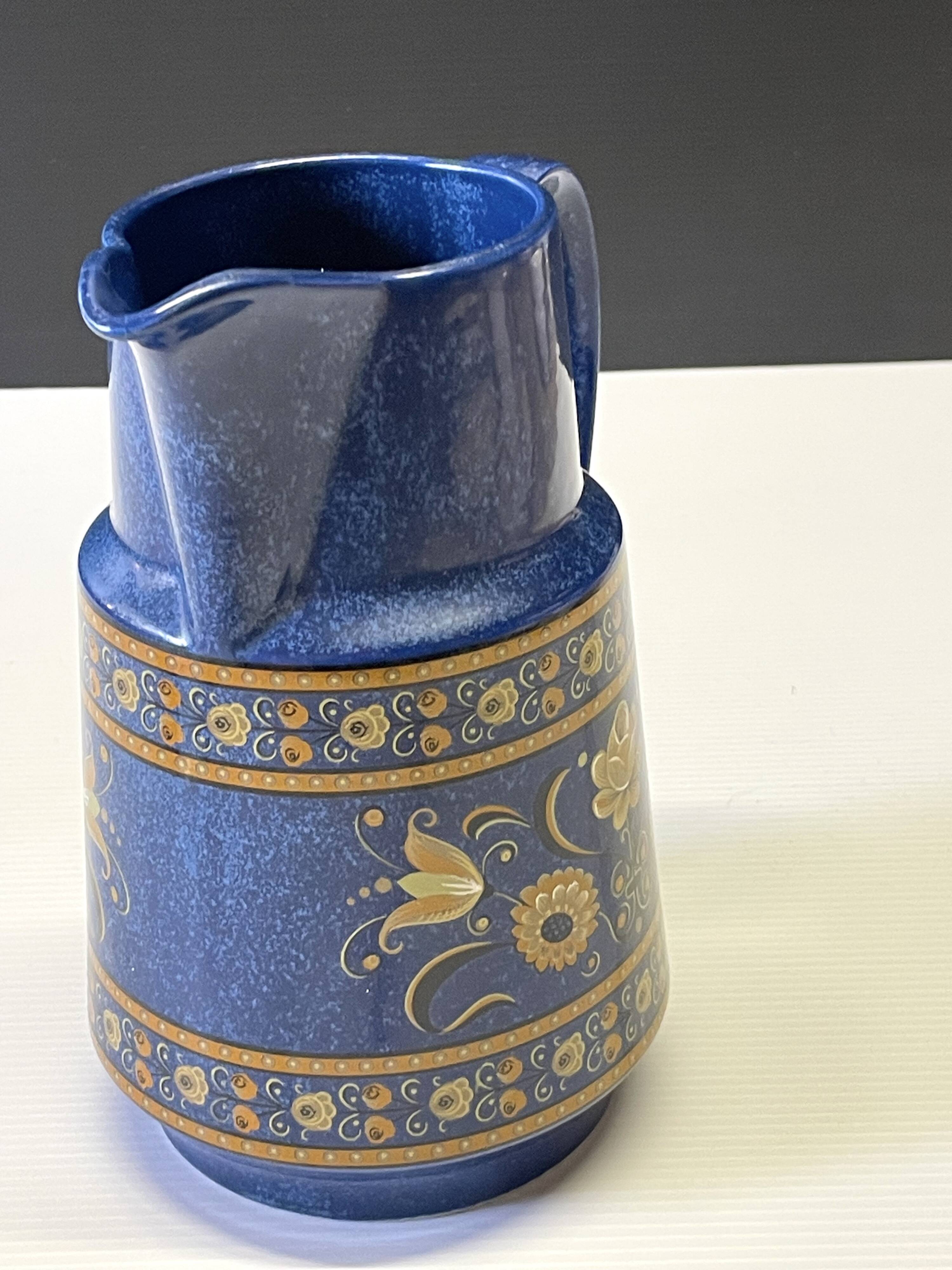 Very nice blue ceramic jug in good condition.