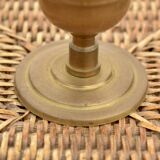 Vintage wicker and brass lamp base