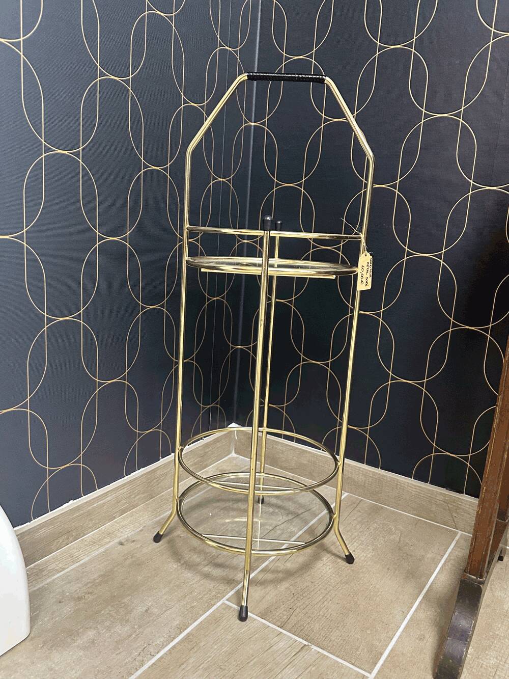 Gold metal side table