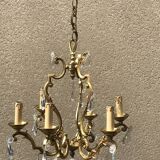Bronze cage chandelier with tassels ,6 lamps