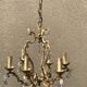 Bronze chandelier with pendants, 6 lamps.